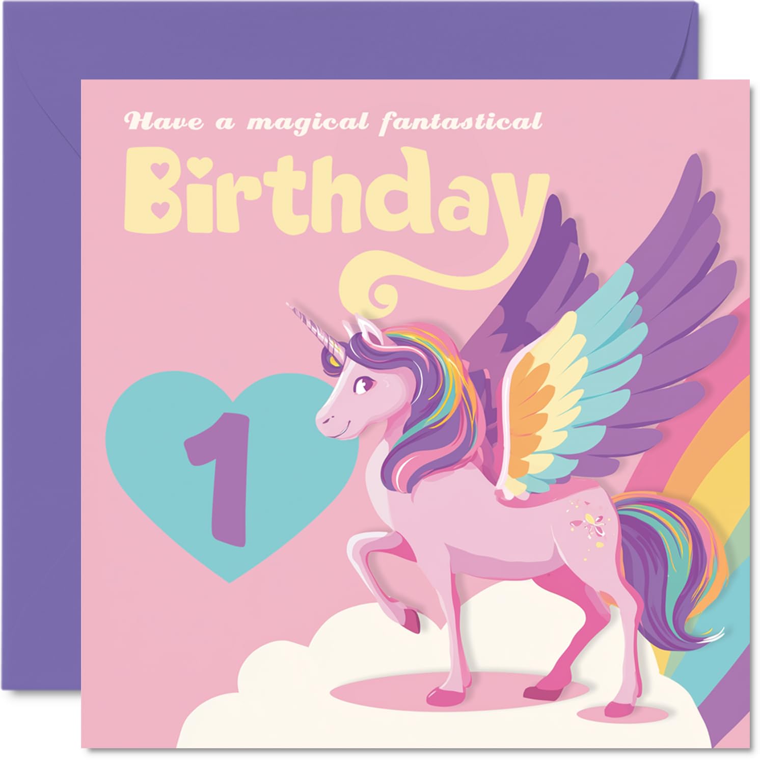 1st Birthday Cards for Girls, Magical Fantastical