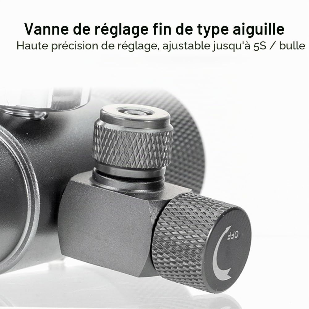 Régulateur de CO2 D'aquarium,Manomètre de CO2 pour Réservoir de Poisson Simple/Double,Pression Réglable pour Système de CO2 de Plantes Aquatiques