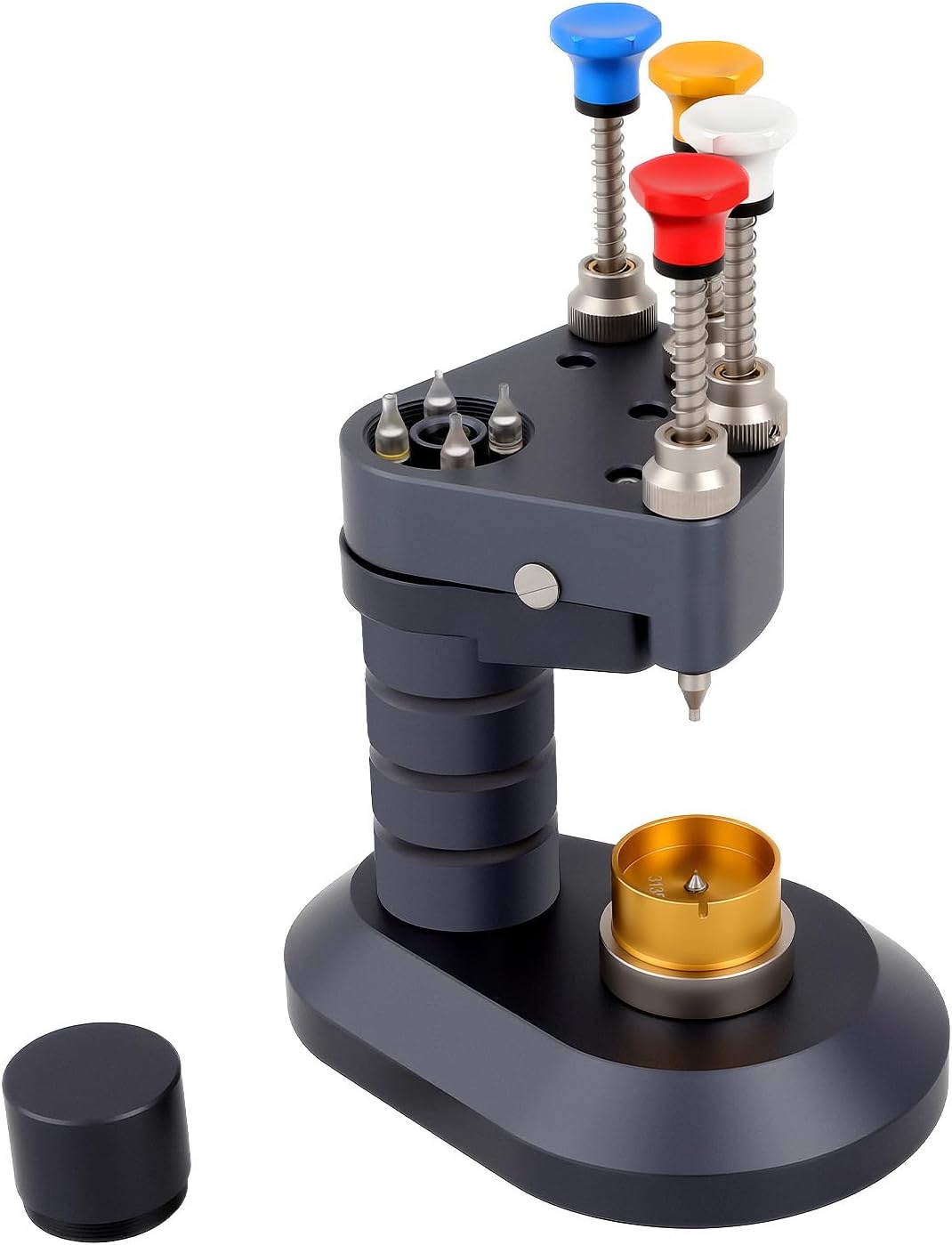Watch Hand Setting Tool, High-Precision 4 Pin Watch Hand Pressers Tool with 3 Movement Bases, Setting Fitting Press Needles Repair Kit for Home, Repair Store