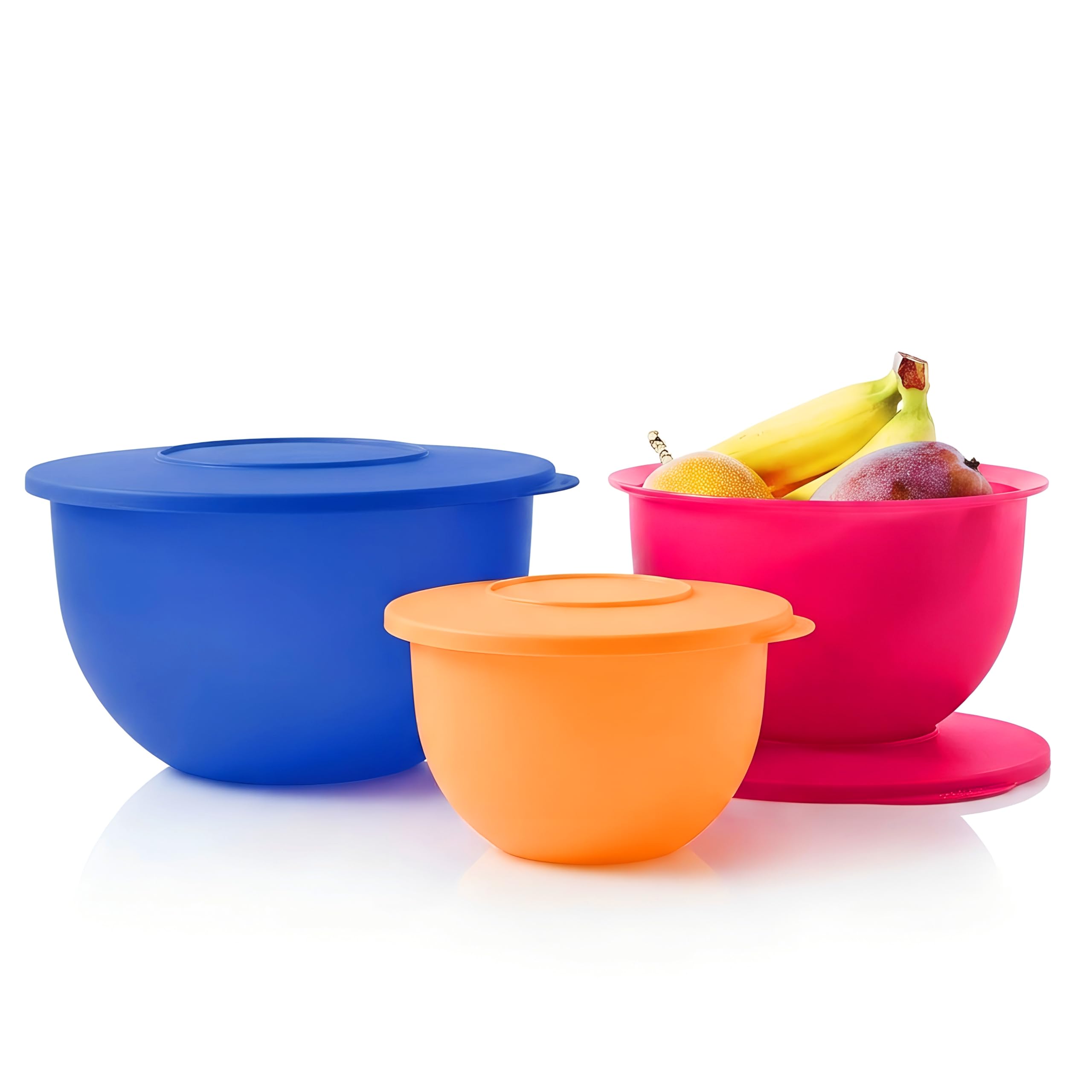 Tupperware Set di 6 ciotole classiche, 3+3 coperchi, lavabili in lavastoviglie, senza BPA, contenitori ermetici per alimenti a prova di perdite, per frigorifero e dispensa