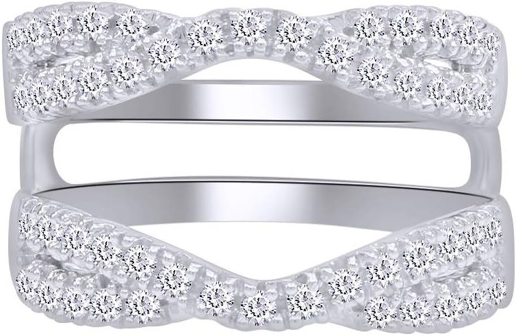 AFFY 1.00 Ct. Double Infinity Wedding Ring Guard Enhancer In 14k Gold Plated 925 Sterling Silver with Cubic Zirconia
