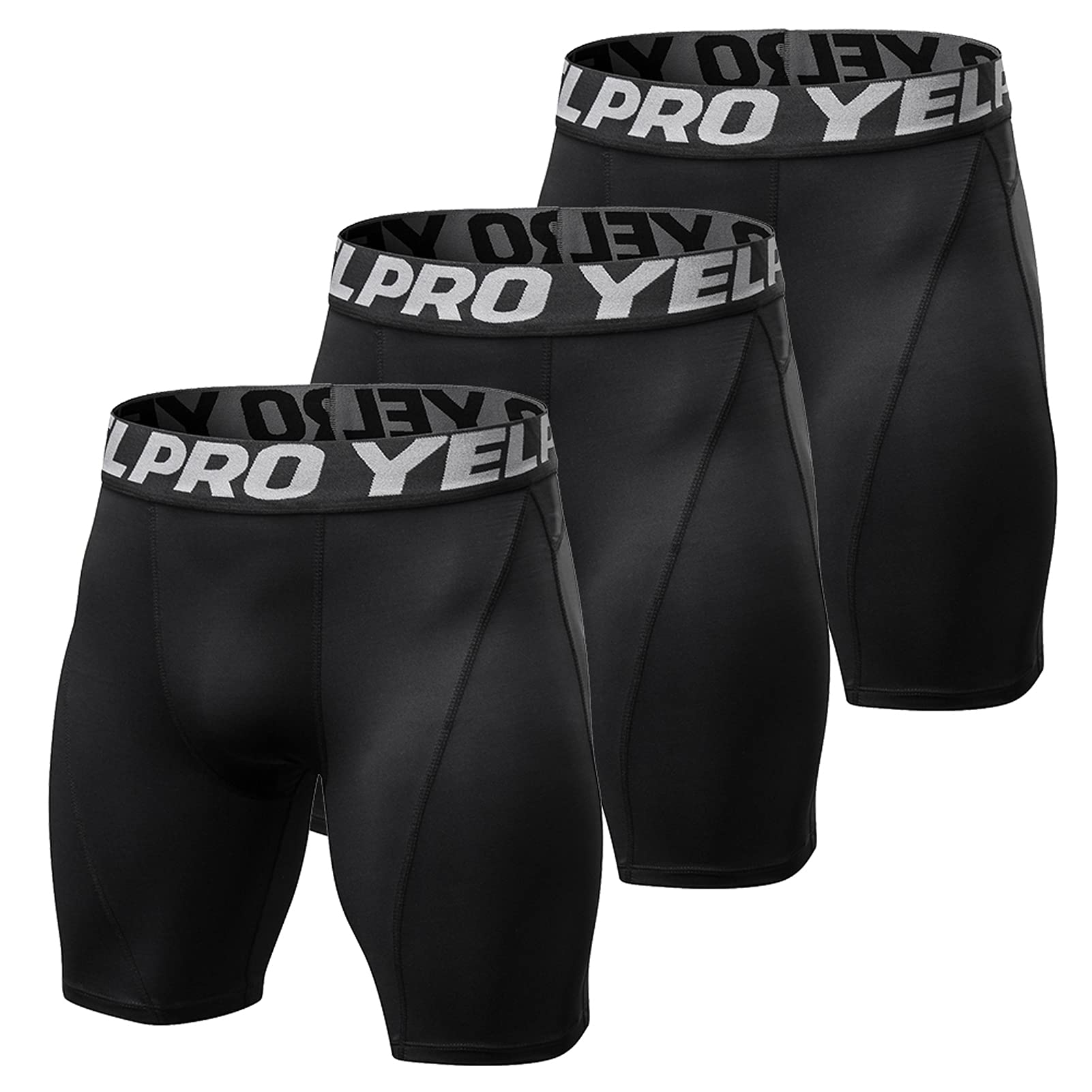 3 Pack Men Shorts Active Workout Underwear (All BlackL) -Layfoo-image-40