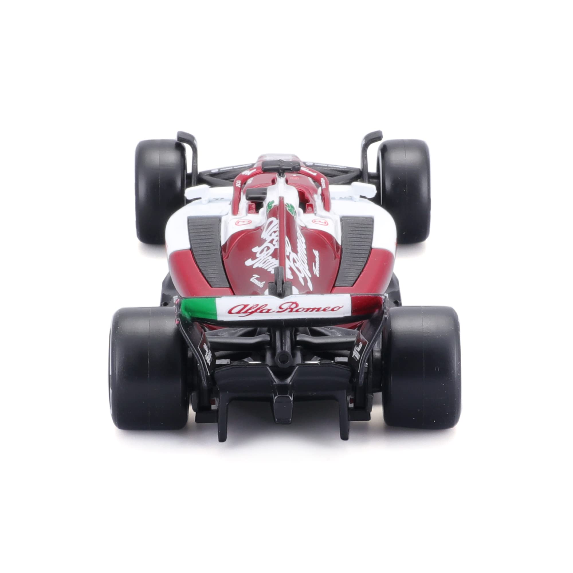 Bburago Alfa Romeo F1 Team Orlen C42 (2022): Modellauto im Maßstab 1:43, #24 Guanyu Zhou, mit Fahrer, Hardcase, rot-weiß (18-38068Z)