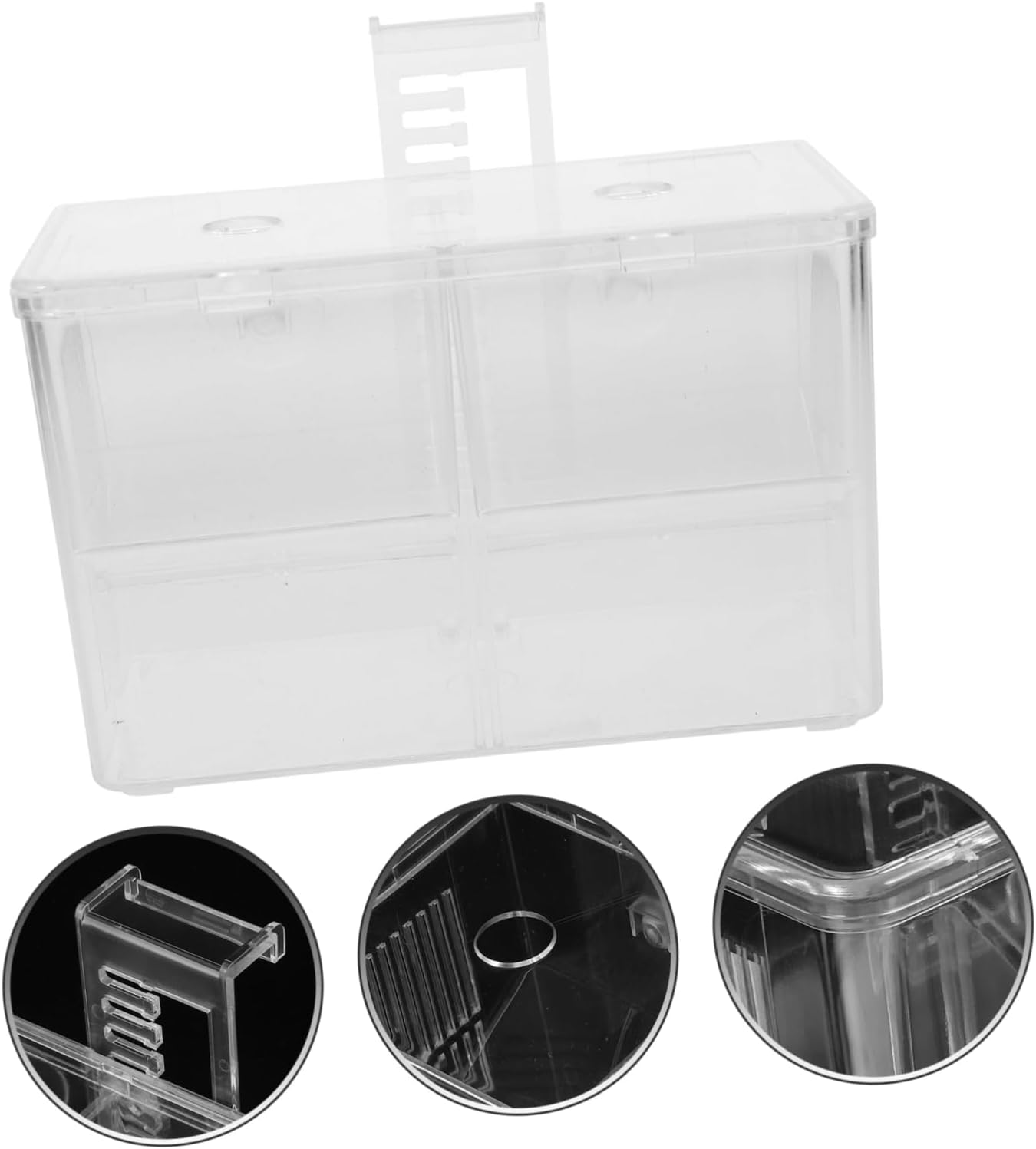 Mikikit Upgraded Suction Cup Fish Breeding Box for Aquarium Tank Mesh Incubator with Isolation Rooms for Fry Protection and Fish Survival Wear Resistant Aquarium Hatchery Divider for