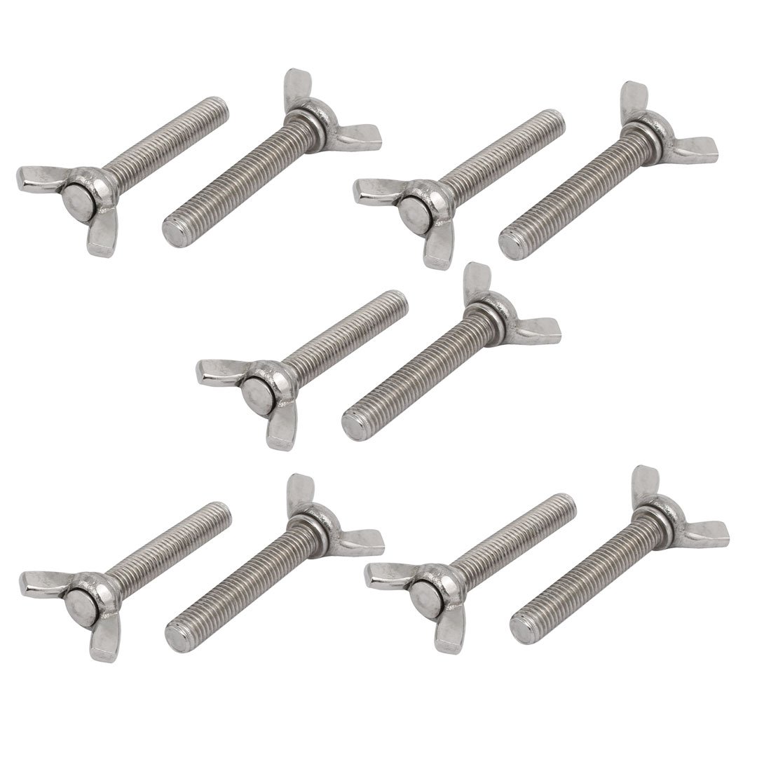 Aexit M10x55mm 1.5mm Skok 201 Śruba motylkowa ze stali nierdzewnej Śruba motylkowa 10szt(M10x55mm haut 1,5mm acier inox 201 vis à vis aile papillon 10pcs