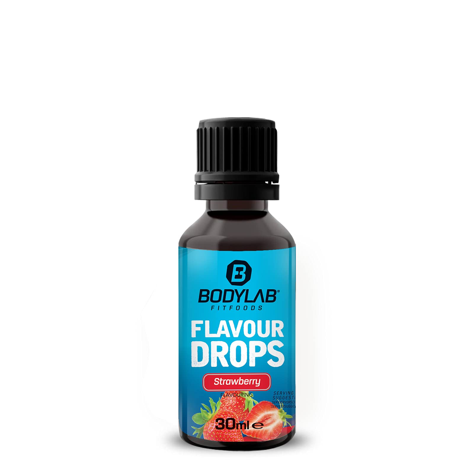 Bodylab24 Flavour Drops 30ml Erdbeere, Kalorienfreie, Zuckerfreie & Fettfreie Aroma-Tropfen, Flavdrops zum Süßen von Lebensmitteln, Kaffee Sirup, Geschmackstropfen ohne Künstliche Farbstoffe