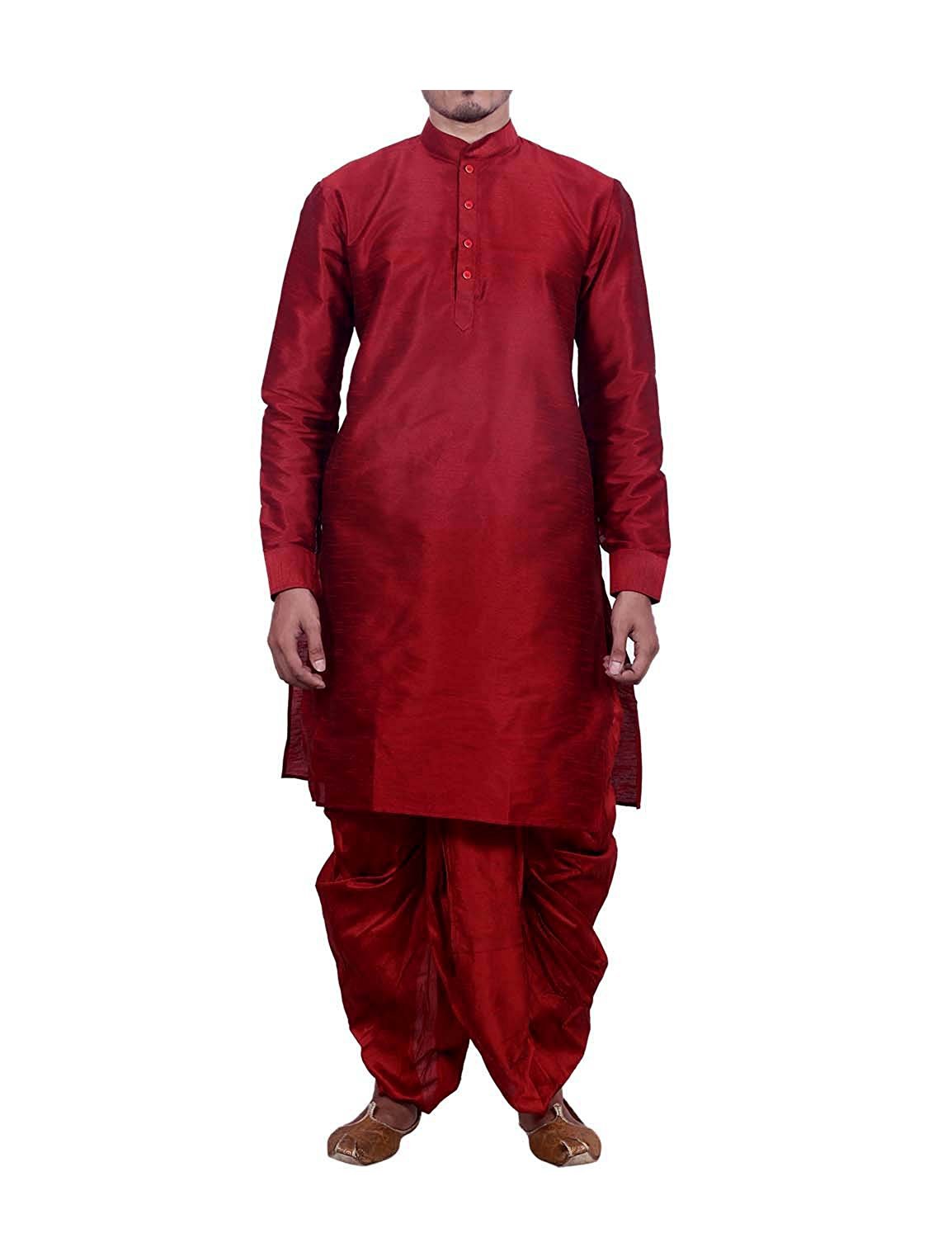 modern garments Men Dupion Silk Dhoti Kurta-picture-20