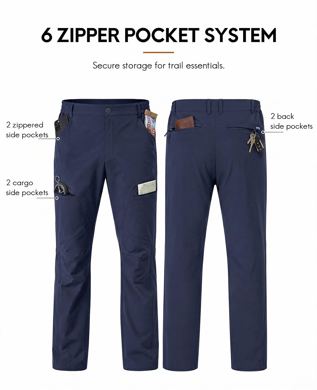 Haimont Pantalons de randonnée d'extérieur pour Hommes