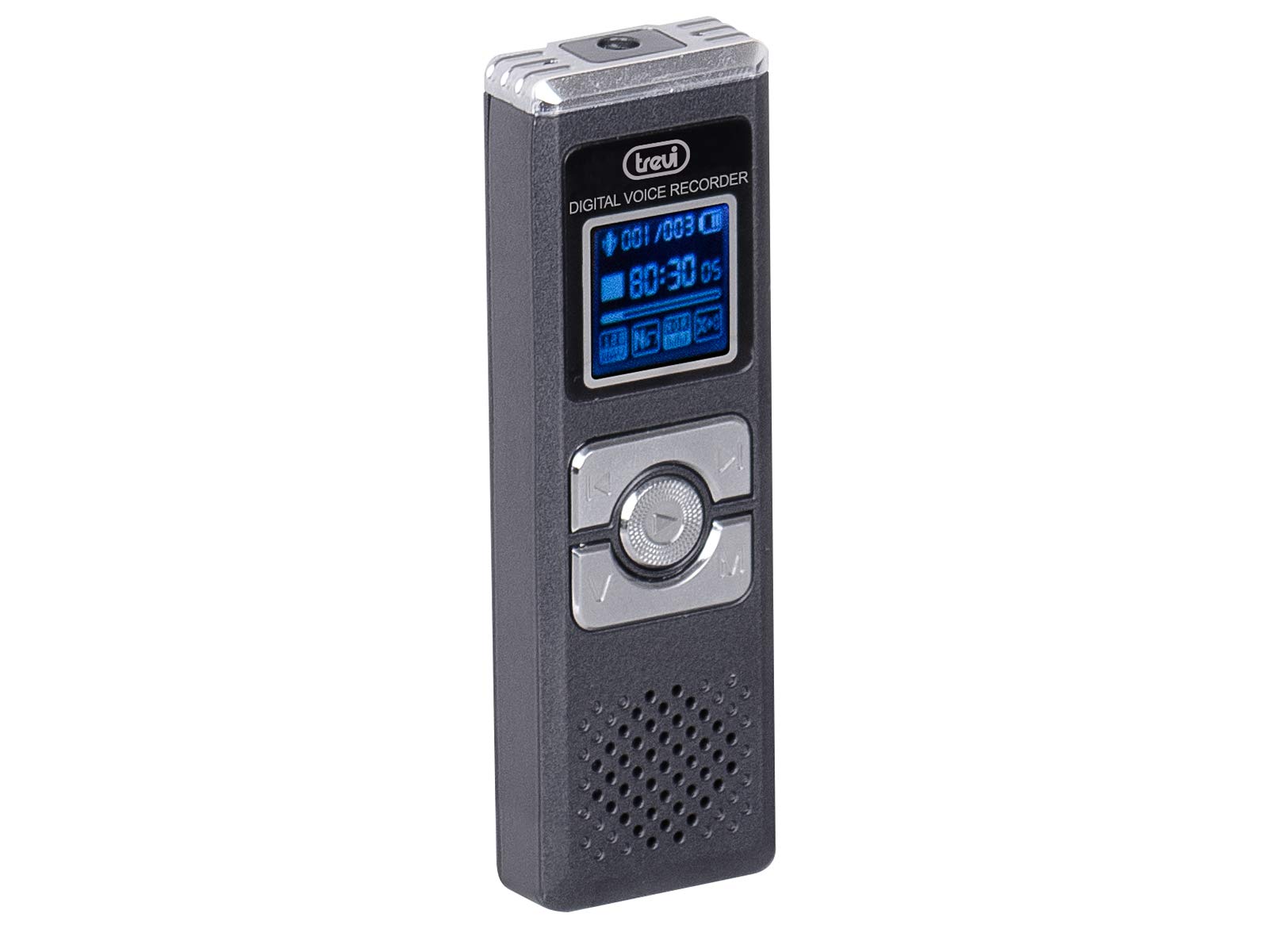 Trevi DR 437 SA Mini cyfrowy dyktafon, 8 GB pamięci wewnętrznej, odtwarzacz plików MP3, wbudowany głośnik