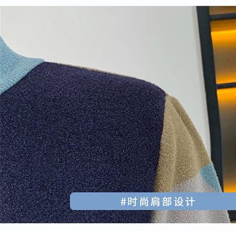 Men's Casual Knitted Men's Sweater Youth Versatile Sweater Cardigan Cardigan Patchwork3