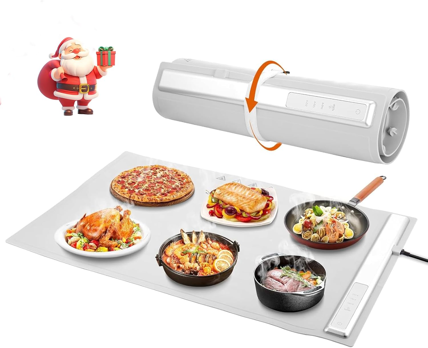 Warming Mat for Food,Food Warming Mat,Portable Electric Warming Tray for Food,with 3 Temperature Settings,Food Warmer for Buffet Party, Sabbath, Gatherings, Daily Use（Cream)