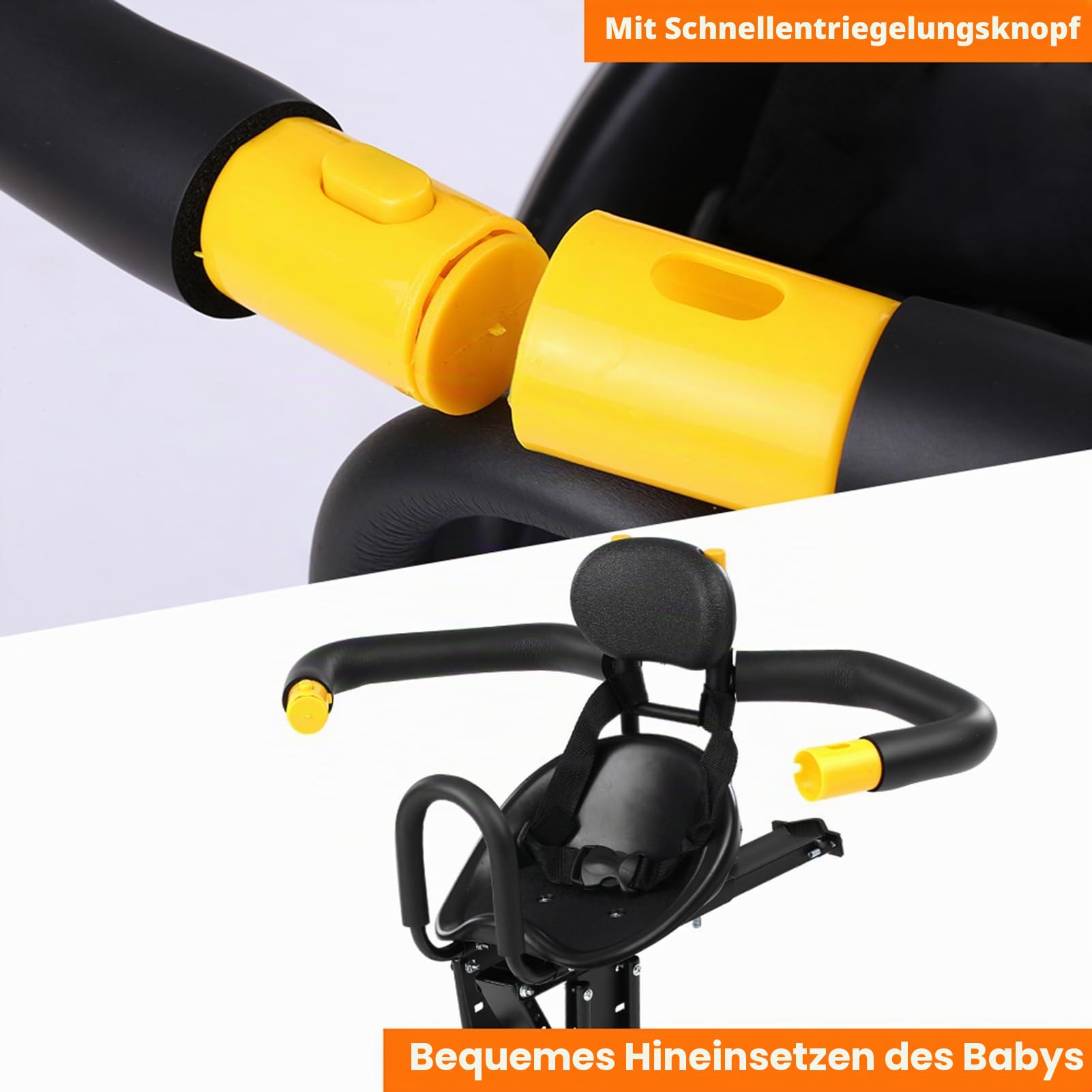 Lixada Vordersitz für Fahrräder, Kindersicherheit, Kindersattel mit Pedalen, Halterung für Rennrad und MTB