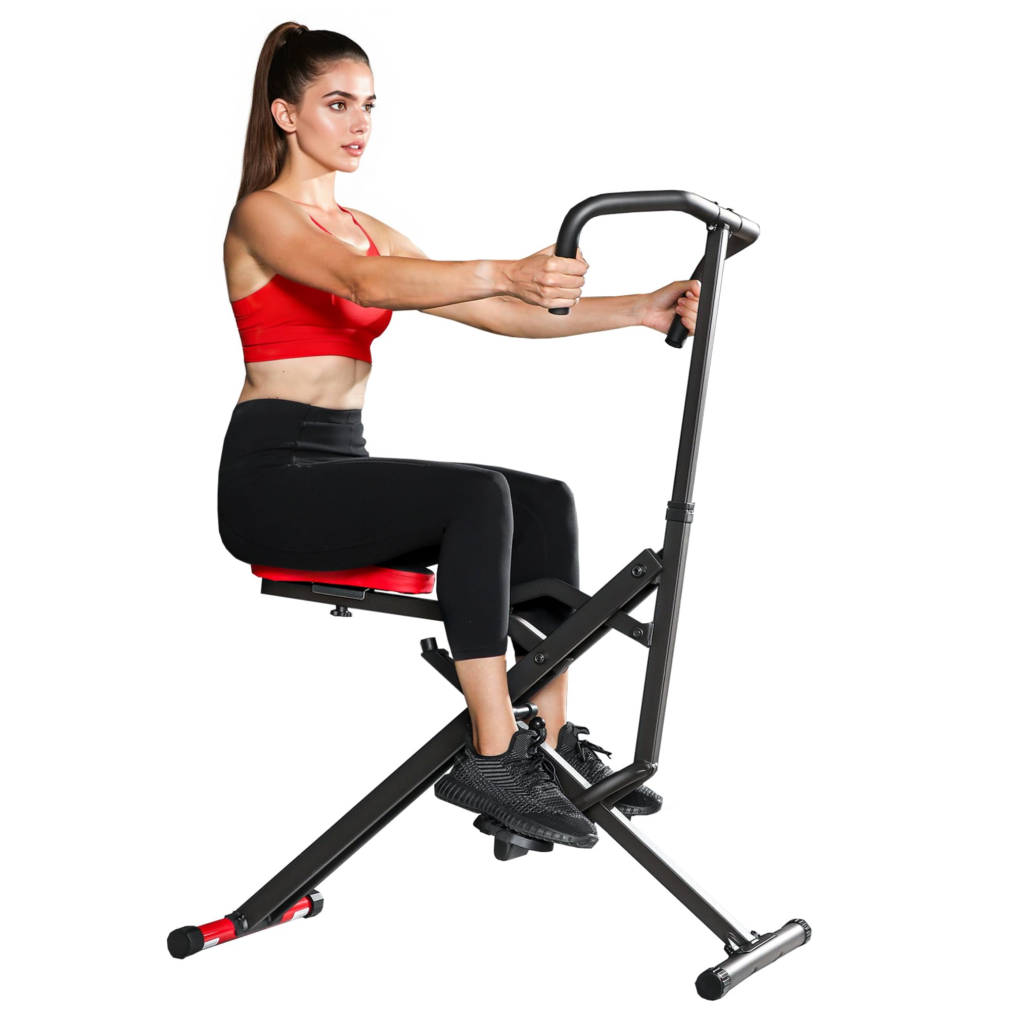 SPORTNOW Appareil d'Entraînement Abdominal, Appareil de Fitness Pliable avec Siège Réglable, Machine d'Entraînement pour Bras, Jambes, Dos, Fessiers, Installation Facile, pour Maison et Salle de Gym