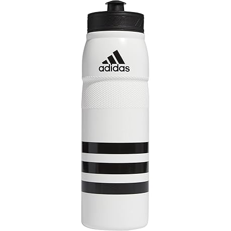 750 ML (28 oz) Stadium Refillable Plastic Sport Water Bottle, White/Black