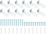 PATIKIL Matériel de montage de tableau blanc, 12 Set White Board Wall Hanger Support d'installation fixation L forme de support de support pour la salle de classe de bureau