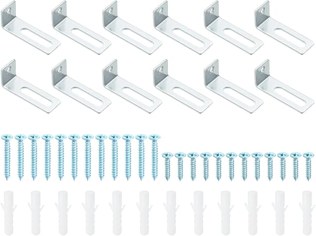 PATIKIL Matériel de montage de tableau blanc, 12 Set White Board Wall Hanger Support d'installation fixation L forme de support de support pour la salle de classe de bureau