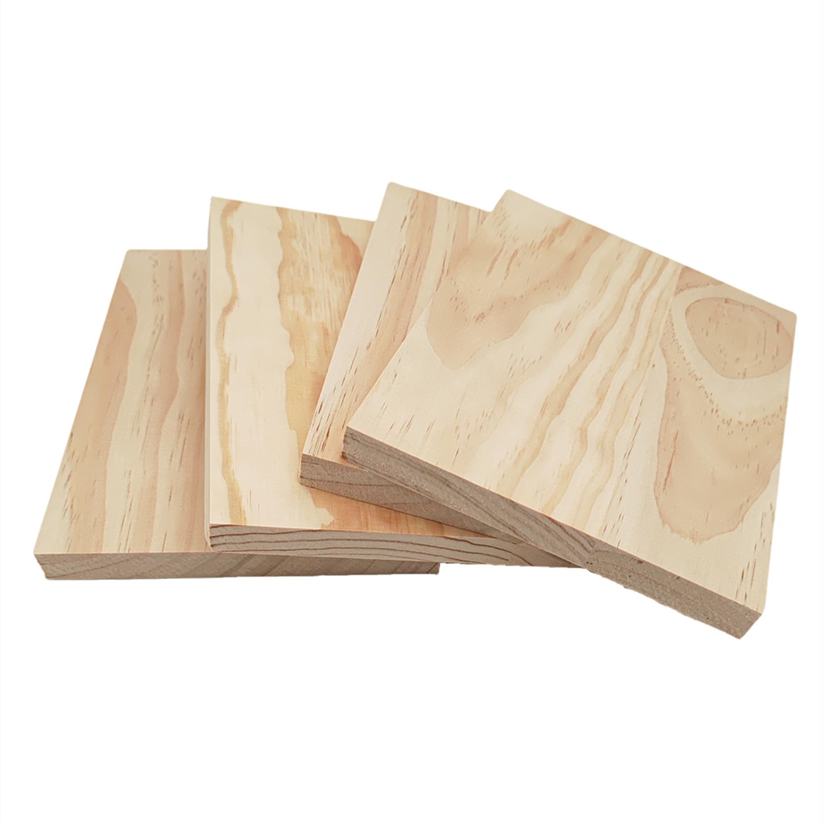 4PCS Unfinished Wood Blocks for Crafting 20x15x1.5cm Rectangle Wood Boards Blank Whittling Wooden Blocks for Carving,Painting & Burning