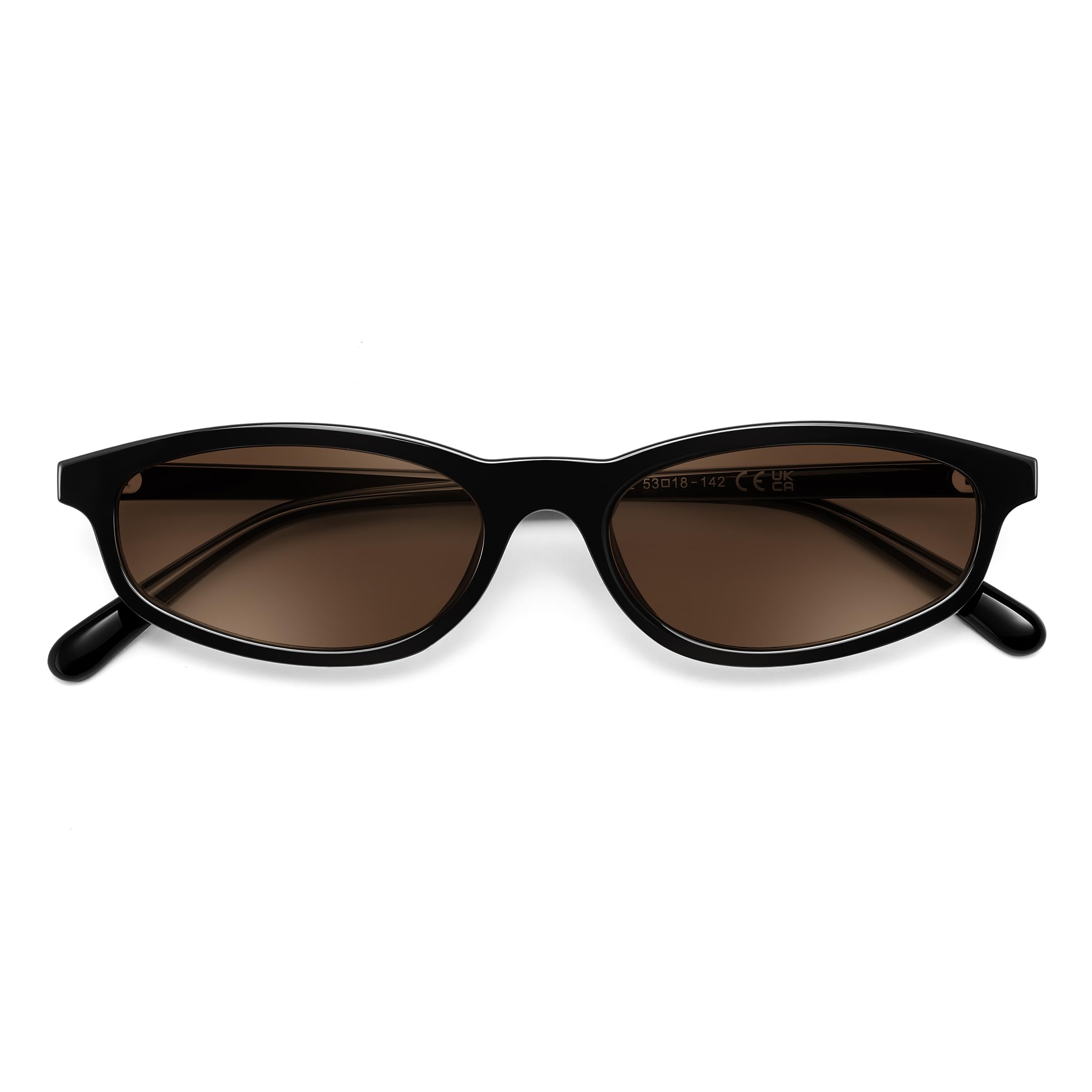 FEISEDY Small Oval Sunglasses for Women Men Cat Eye 90s Y2k Sunnies Lightweight Narrow Shades Trendy Glasses B9169