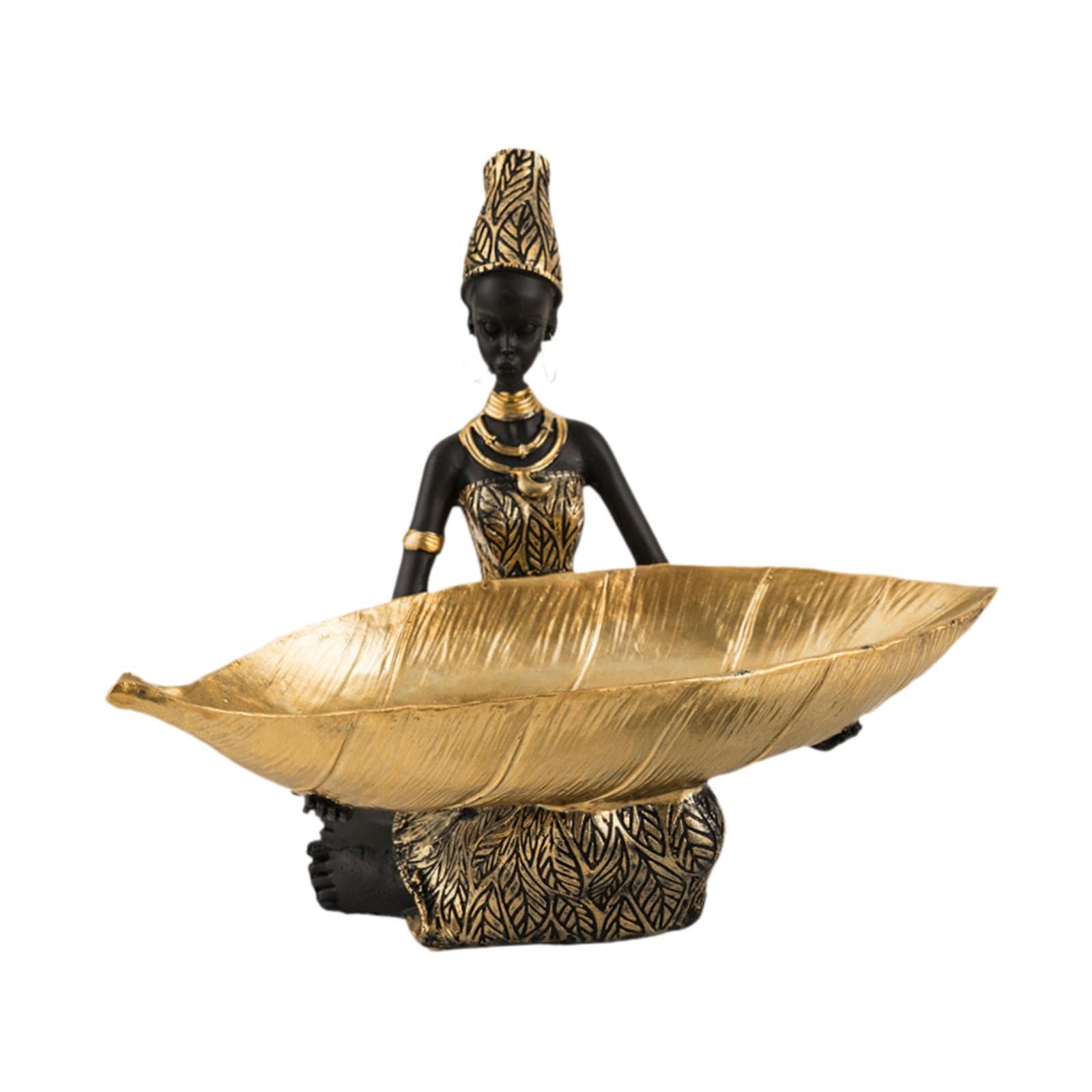 Statue femme africaine vide-poche : ne perdez plus vos clés dans l'entrée