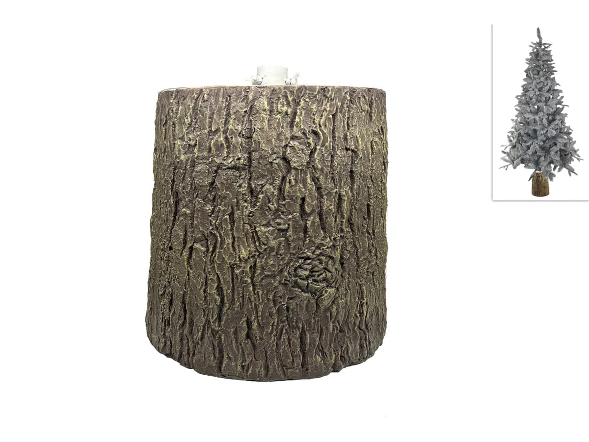 Base Albero a Tronco per Albero di Natale, effetto legno naturale, base in vetroresina, Ceppo di Tronco per Albero di Natale 180 cm altezza