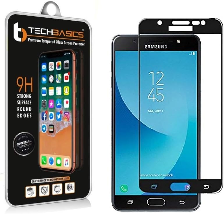 TechBasics TBTG5DSAMJ7MAXBLK 5D Tempered Glass for Samsung Galaxy J7 Max (Black)
