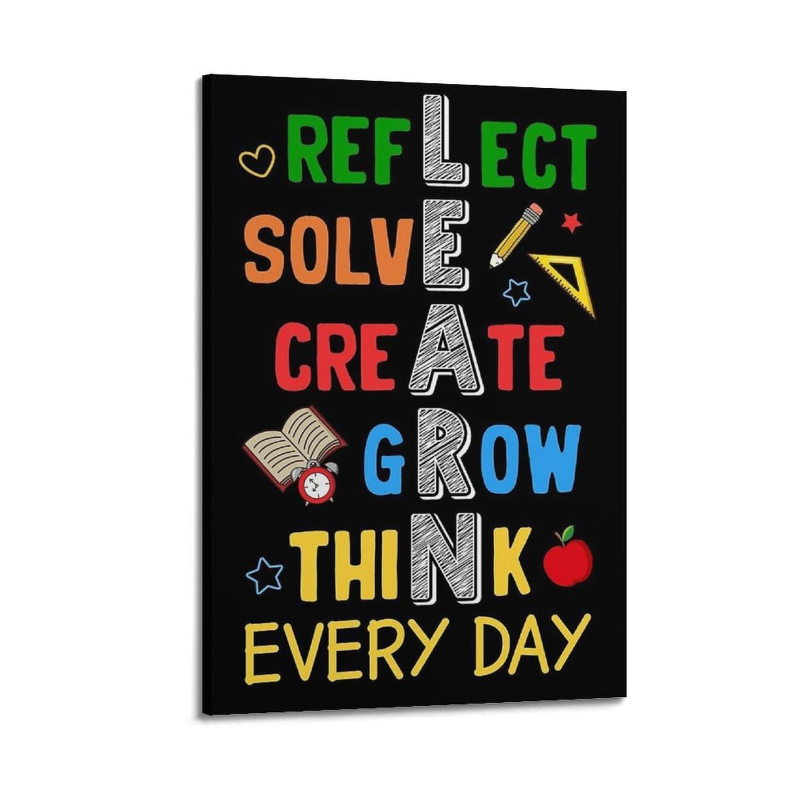 Wandkunst, inspirierendes Klassenzimmer-Dekor, motivierendes Poster, dekorative Malerei, Leinwand, Wandposter und Kunstdruck, moderne Familienschlafzimmer-Dekoration, Poster, 61 x 91,4 cm (6 Stück)