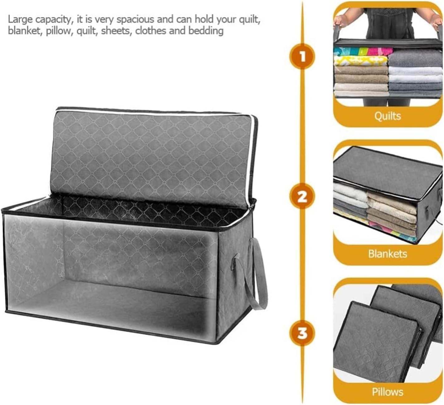 Storage Bins Storage Bag Non-Woven Fabric Foldable Suitable for Clothing Quilts Storage Storage Container