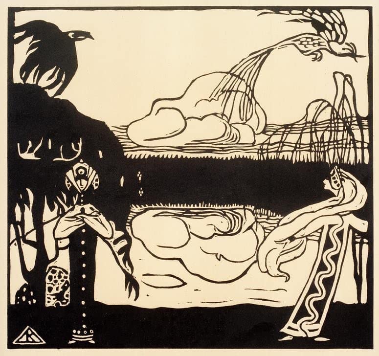 Les oiseaux de Wassily Kandinsky affiche toile 60x90cm pour habiller un mur vide