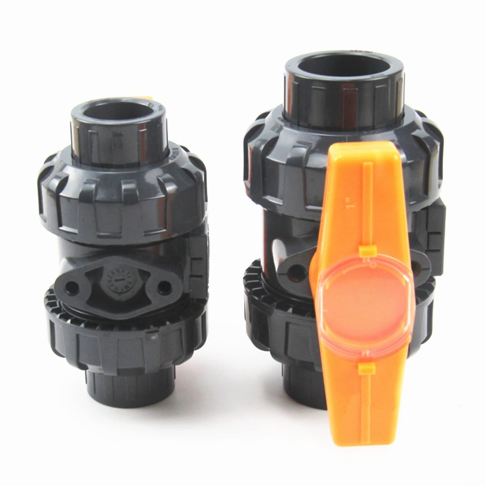 Valvola a sfera del sindacato a 2 vie UPVC 1/2 4/3 Valvola manuale a 1 pollice 150 PSI Presa di pressione Estremità (Size : DN15)