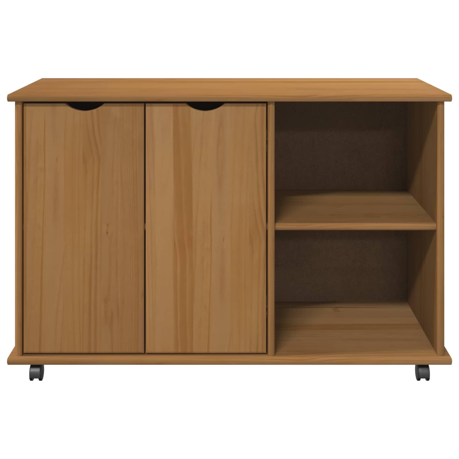 vidaXL Mobile con Ruote con Ruota Marrone Miele 100 x 39 x 65,5 cm, Armadio Minimalista Rettangolare, Mobile salvaspazio per Ufficio, Legno Funzionale e cassetti spaziosi