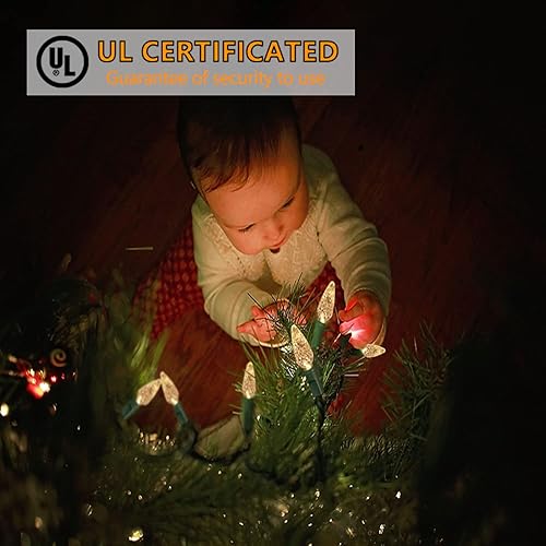 Miniatura 4 de wominoy 70 luces de Navidad C6 de color blanco cálido, luces de Navidad de 35.5 pies para exteriores, luces blancas de Navidad de grado comercial,