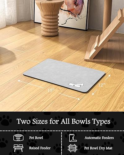 Miniatura 7 de Tapete de alimentación para mascotas, tapete absorbente de comida para perros, tapete para alimentos y agua, de secado rápido, tapete de comida para