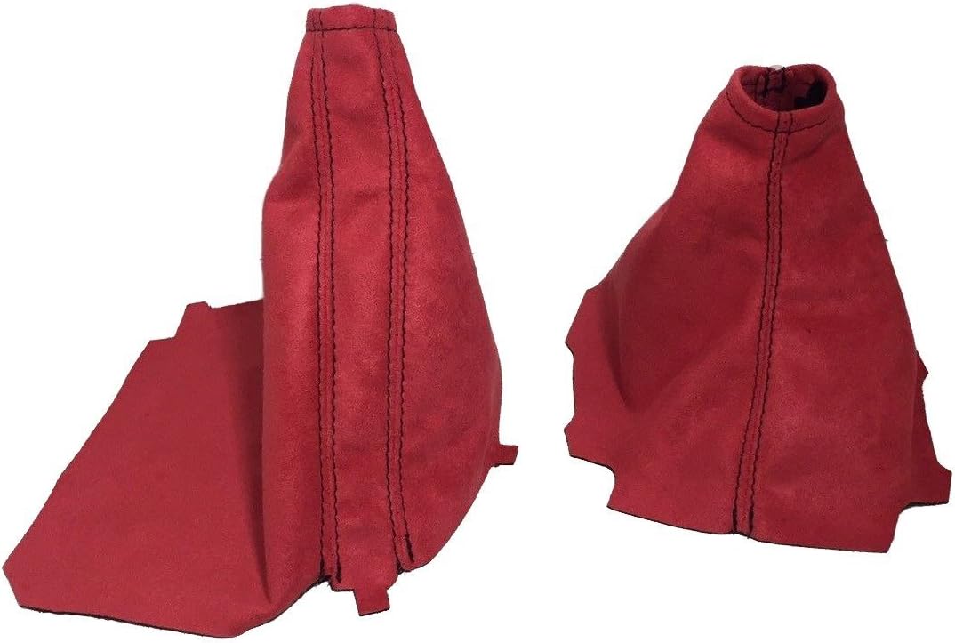 For 1518 Subaru WRX Shift and E Brake Boots Red Suede