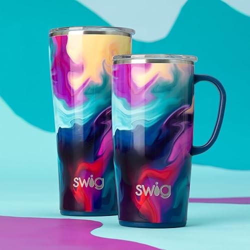 Miniatura 10 de Swig Life Vaso de café de 22 onzas, vaso de café aislado con tapa, apto para vasos, apto para lavavajillas, acero inoxidable, tazas grandes de viaje