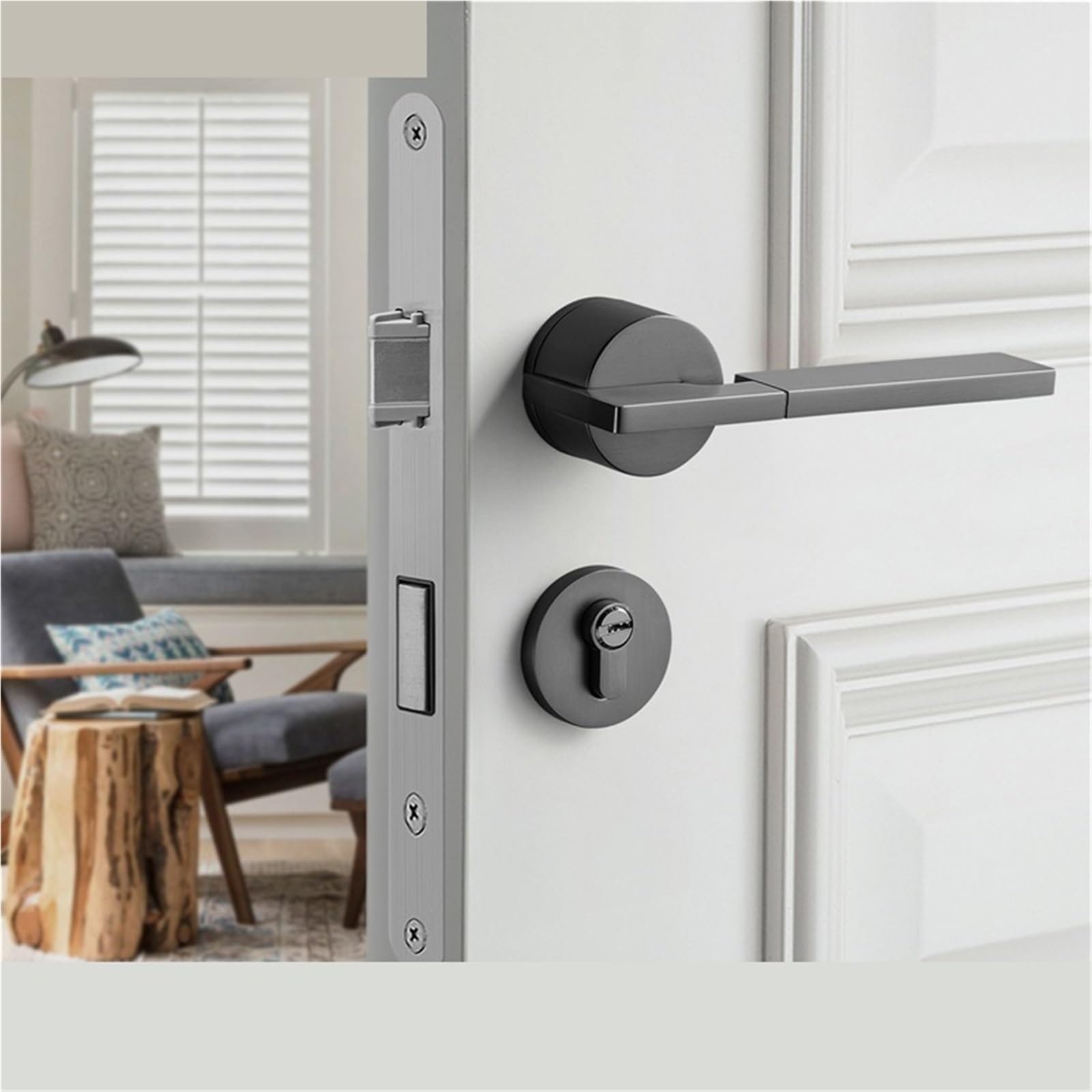 Serrure de porte de chambre gris mat pour harmoniser votre décoration intérieure
