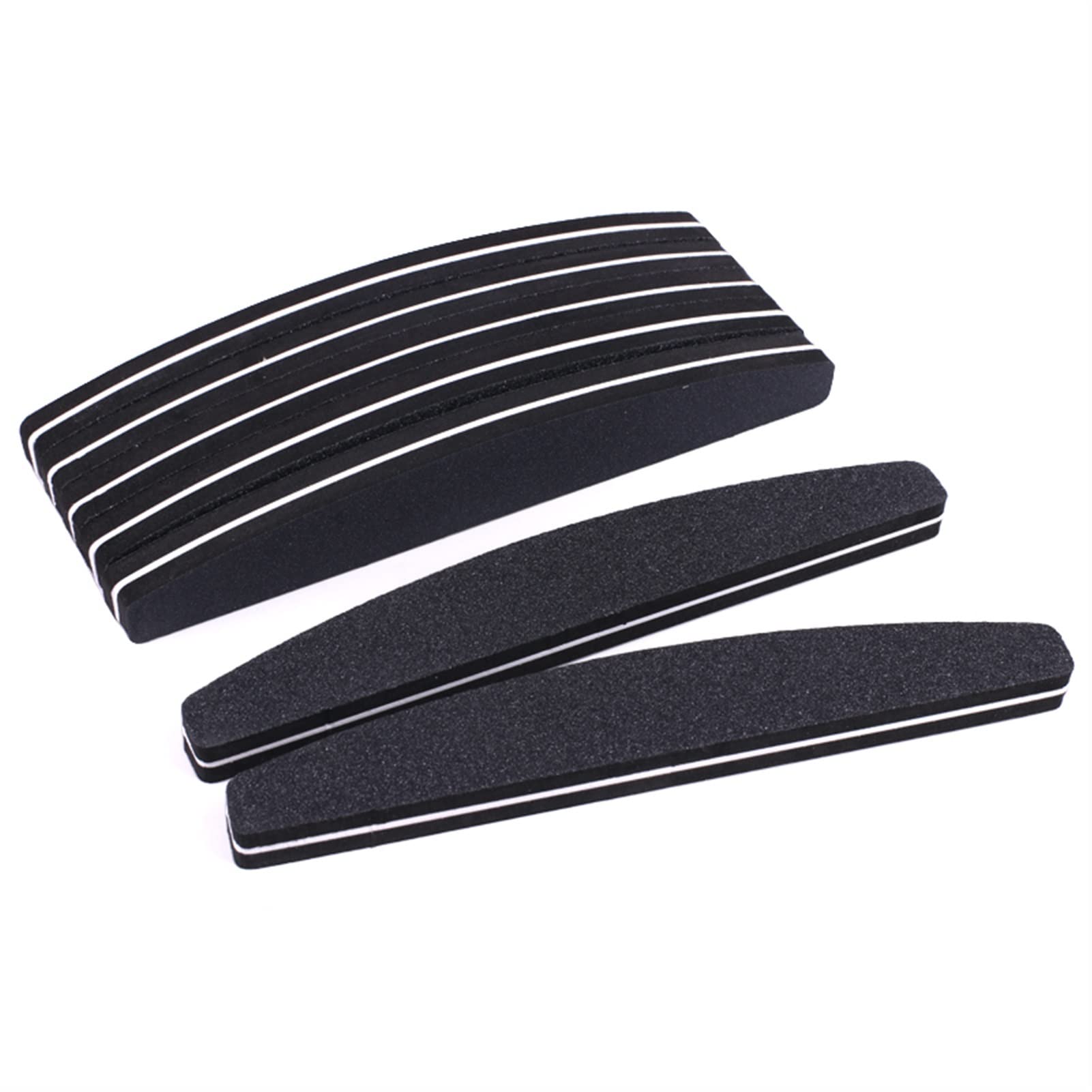 Nagelfeile,Nail Buffer, 50 Stück Polier- und Schleiffeilen, Blockschwamm, Boot, Nagelkunst-Pufferpolitur, schwarze Nagelfeile 100/180(Lime)