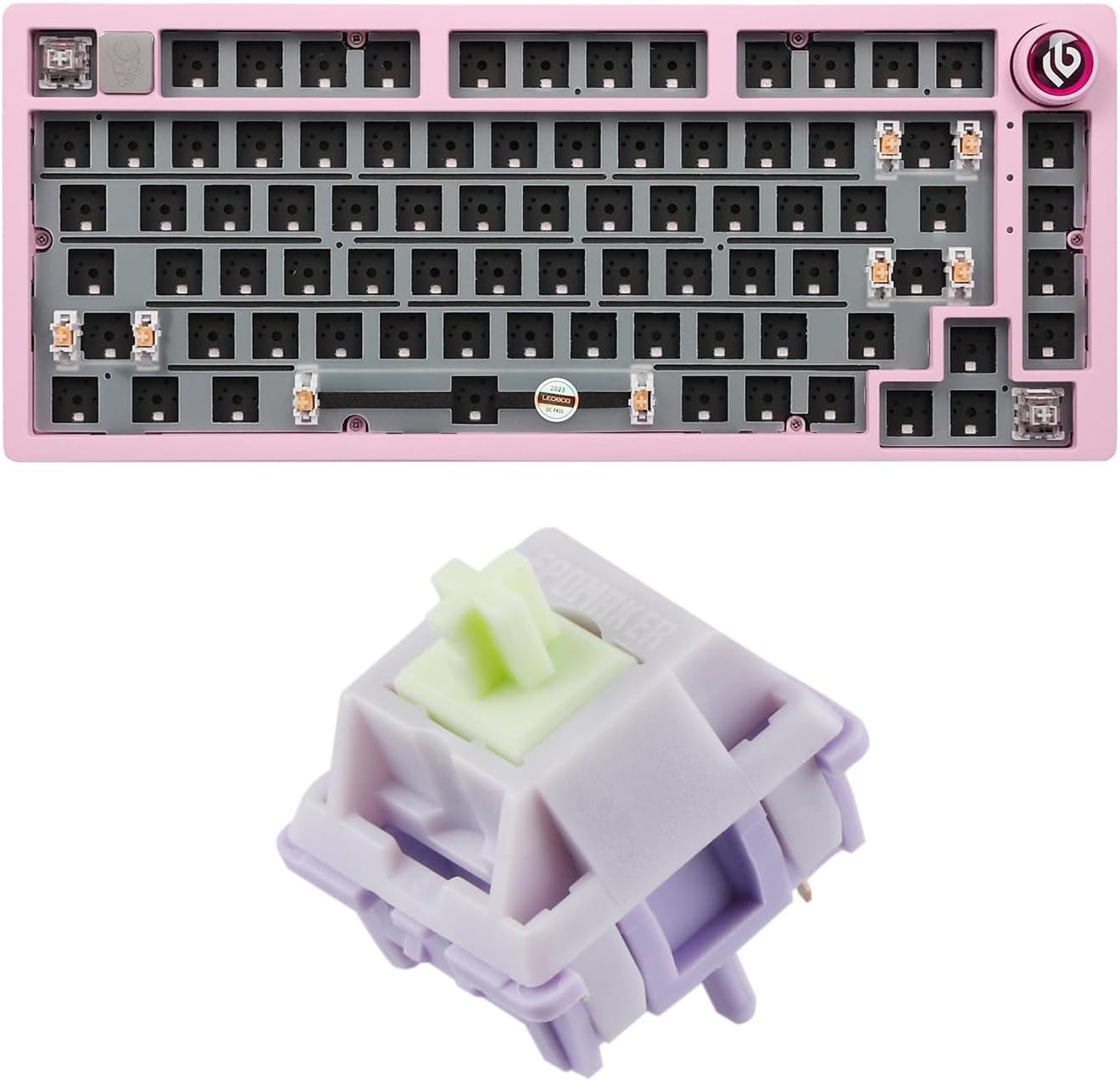 EPOMAKER x LEOBOG Hi75 Aluminiumlegering Bedraad Mechanisch Toetsenbord, Programmeerbaar Pakking Gemonteerd Gaming Toetsenbord met Modus-schakelaar, Hot Swappable (Wit Paars, Ice Cyan Switch