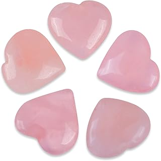 Rose Quartz Crystals - Quartz Puff Heart Stone - Palm Stone - Heart Worry Stone - Gemstones and Crystals - Reiki Decor - Polished Stone - Pocket Stones