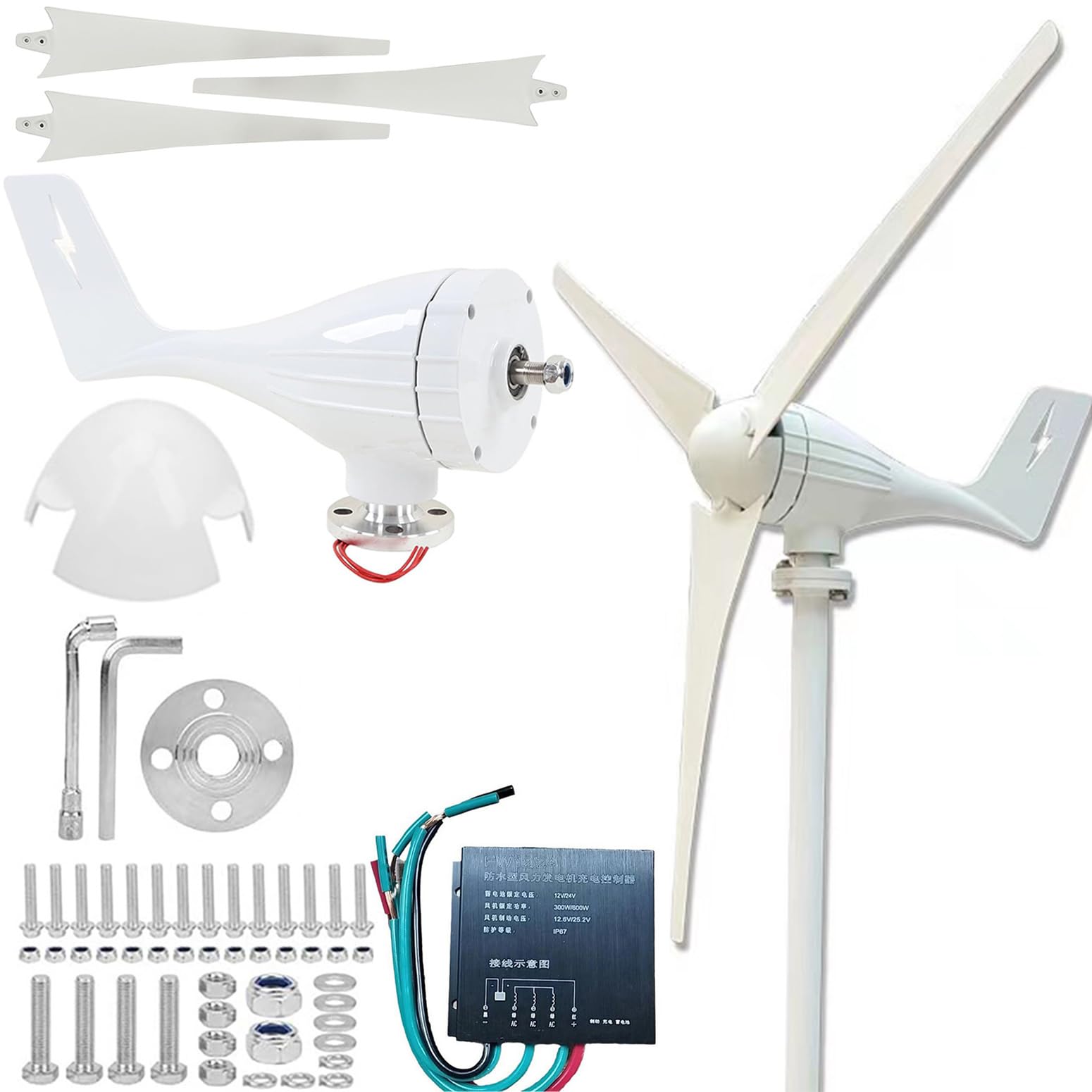 Amazon.com: YHOZHUT 100W / 200W / 300W / 400W Wind Power Generator