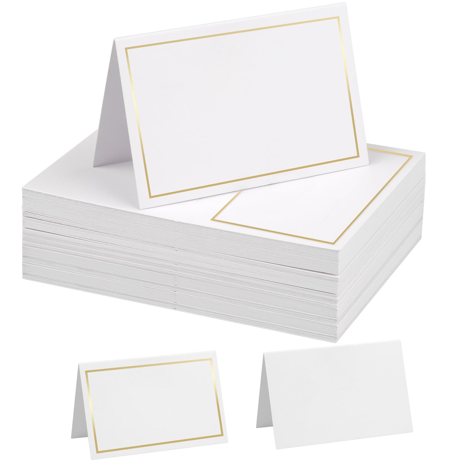 100 Stück Platzkarten,Tischkarten Blanko, Namenskarten,Braun Platzkarten zum Selbst Beschriften für Hochzeit Geburtstag Kommunion Taufe uvm(9x10cm)