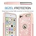 LeYi for iPod Touch 7 Case, iPod Touch 6 Case, iPod Touch 5 Case with Tempered Glass Screen Protector [2 Pack],Glitter Bling Phone Case for iPod Touch 7th/ 6th/ 5th Generation Rose Gold