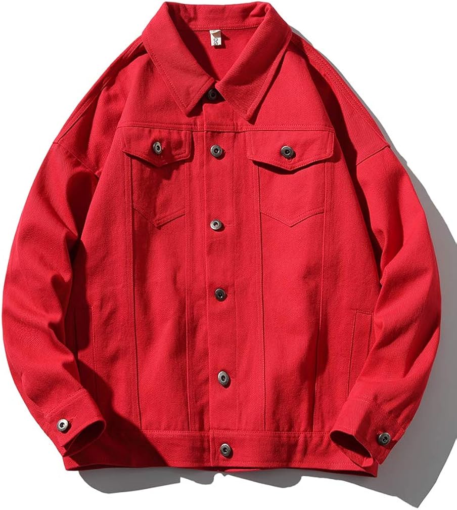Tebreux Men's Jeans Coat Button Down Denim Jacket Casual Trucker Jacket Outerwear at  Men’s Clothing store