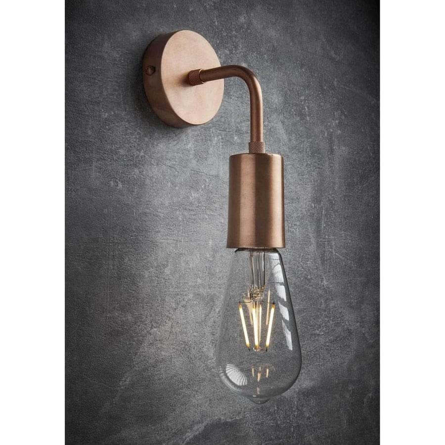 Image of Industrial Loft, E27 Holder Wall Lamp for Home | Designer Lamp | Decorative Wall lamp for Living Room | Bedroom | Indoor /Outdoor Light | Balcony Corridor Light (Matt Copper)
