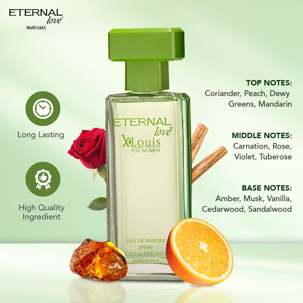 Eternal Love X-Louis for Women - Long Lasting Eau de Parfum Spray 100ml - Premium Floral Fragrance with Amber & Vanilla - Sophisticated Scent - Image 2