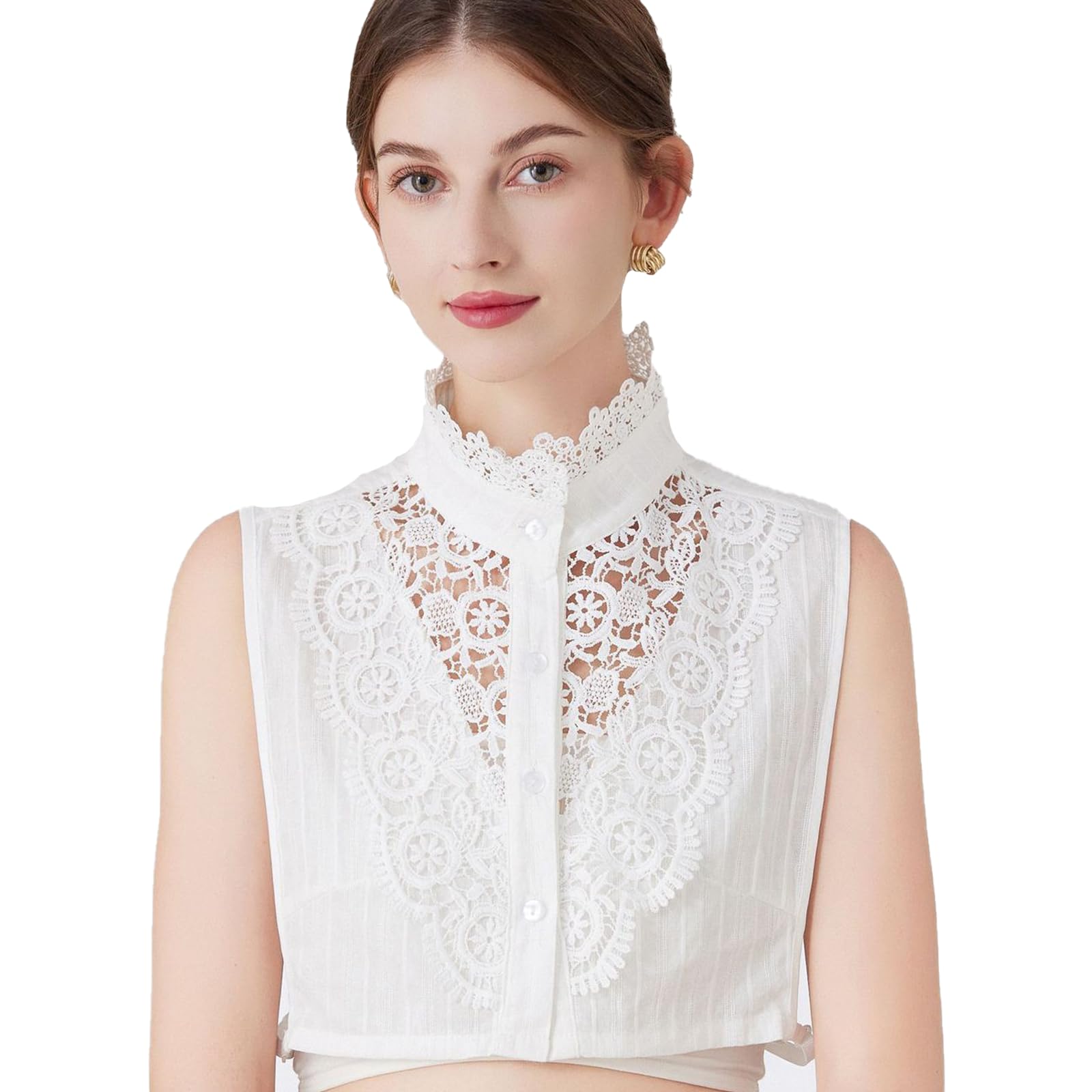 Blusenkragen Stehkragen Krageneinsatz Damen Spitzen Blusenkragen