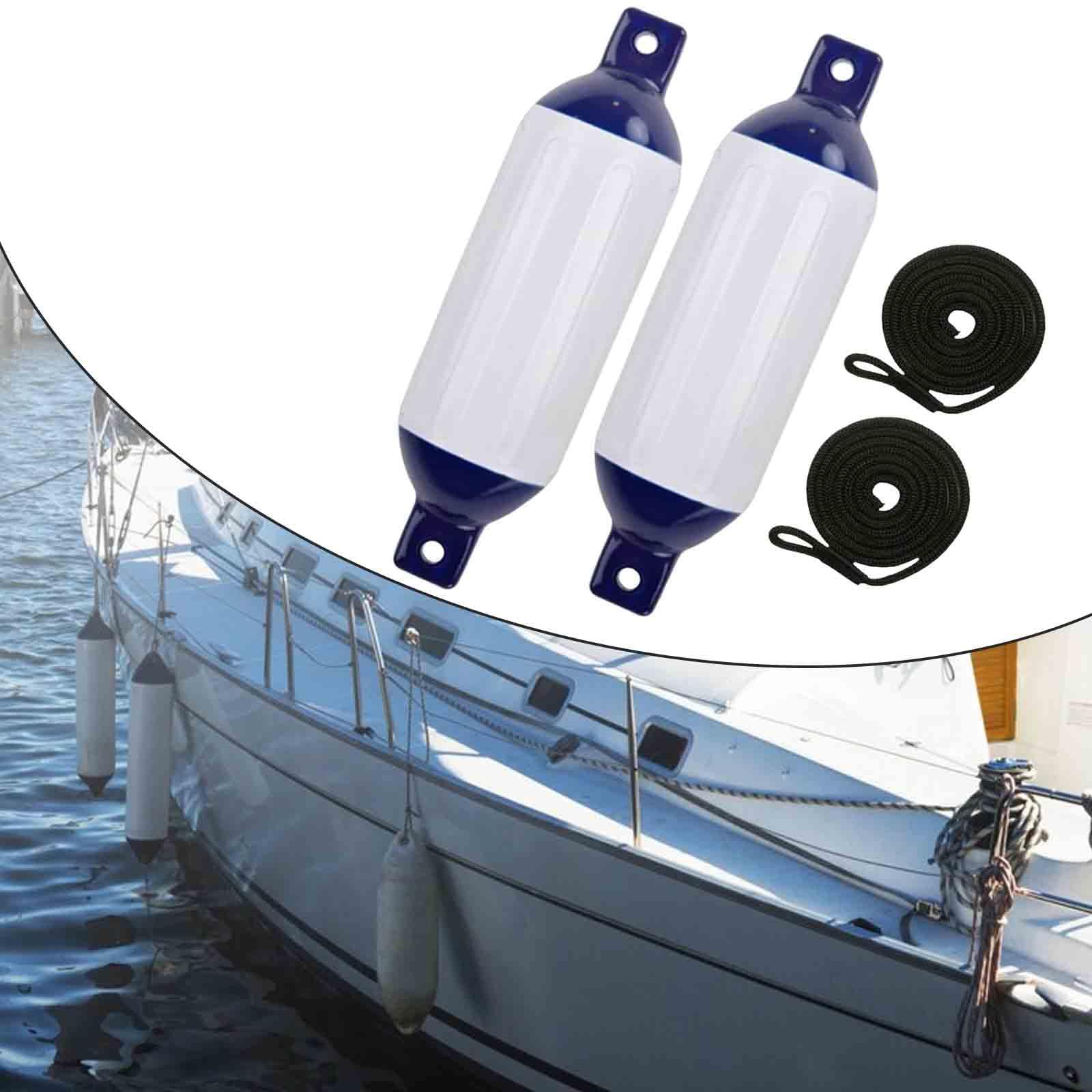 Set di Parabordi per Barche per Un Attracco E Una Maggiore Protezione, G0 Nero Blu Corda