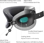 Cabeau Travel Pillow for Long Flights – Evolution X - Memory Foam Neck Support - Comfort On-The-Go for Airplane, Train, and Car (Turquoise)