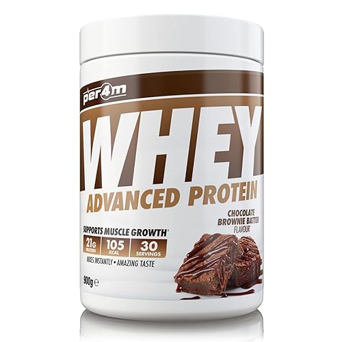 Per4m Protein Whey Powder | 30 Servings of High Protein Shake with Amino Acids | for Optimal Nutrition When Training | Low Sugar Gym Supplements (Chocolate Brownie Batter, 900g) - Chocolate Brownie Batter - 900 g (Pack of 1)