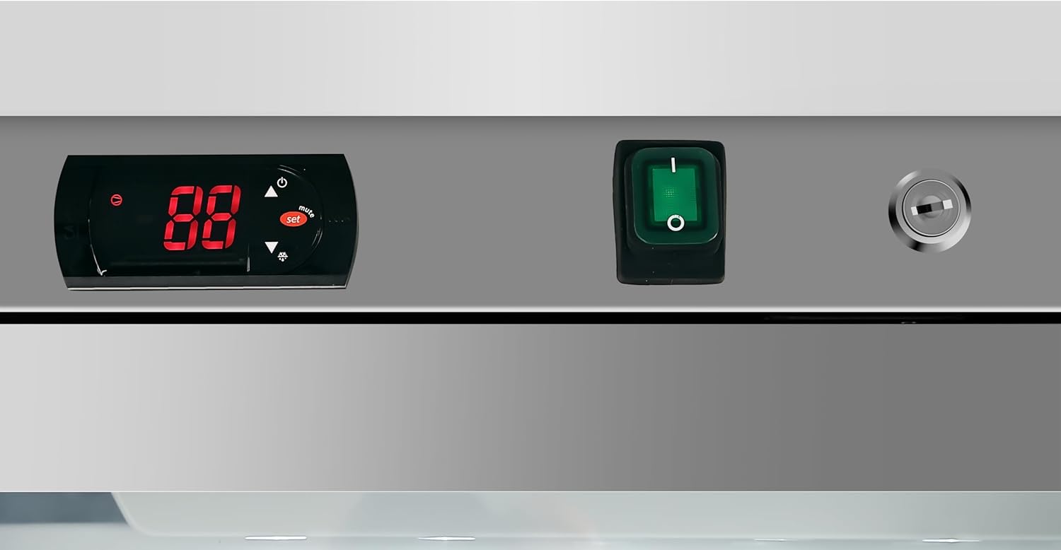 KoolMore 12 Cu. ft. Commercial Freezer with Glass Door in Stainless Steel - Manual Defrost (KM-MFD-12GSG)