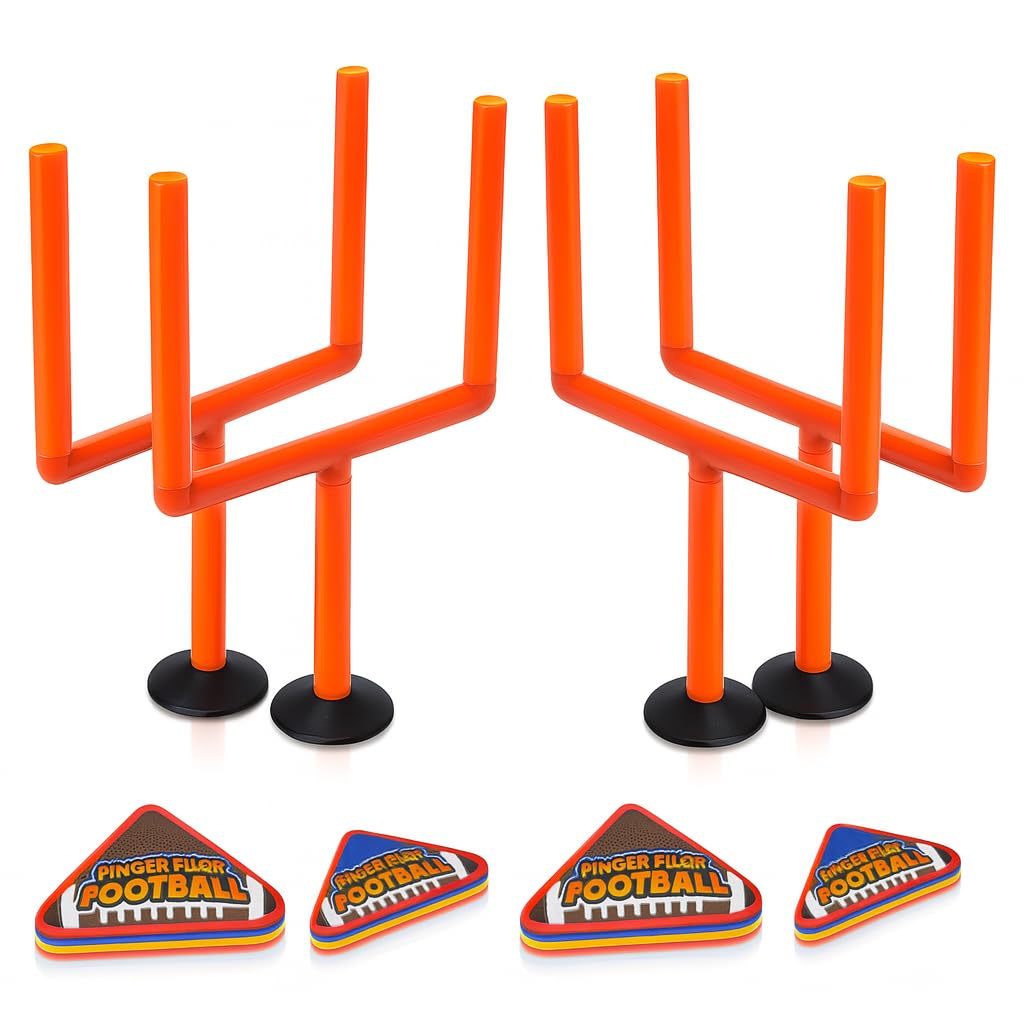 ArtCreativity Finger Flick Football Games (Set of 2) with Posts and Foam Football Toys, Mini Games, Office Desk Toys Tabletop Game, Super Bowl Party